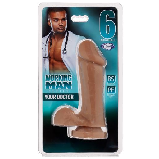 Cloud 9 Working Man 6 inches Medium Skin Tone Tan Dildo with Balls Your Doctor.