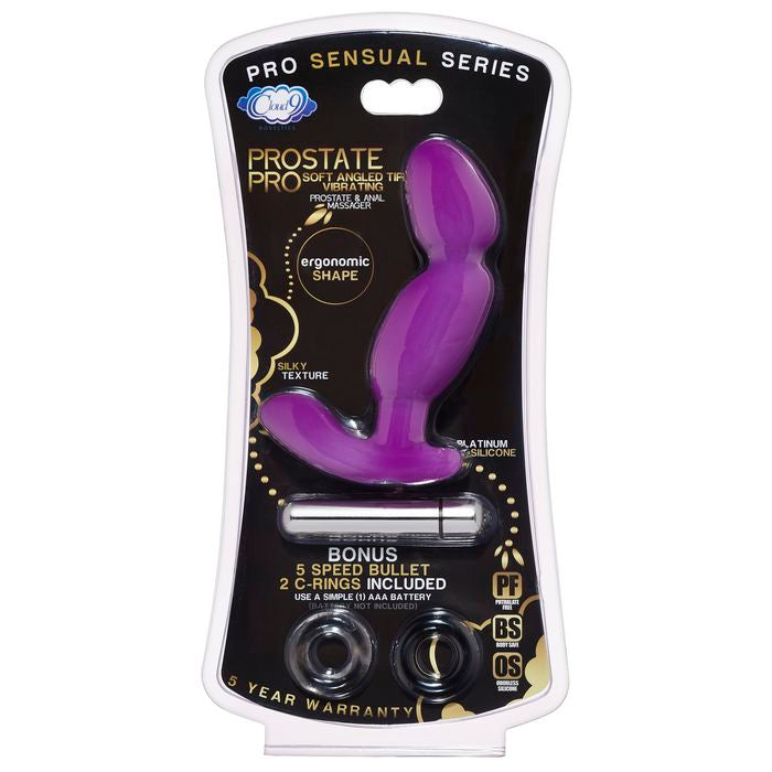 Prostate Pro Soft Angled Tip Anal Prostate Massager W/c Rings