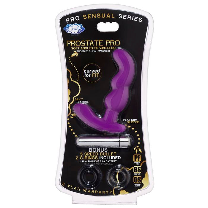 Prostate Pro Soft Angled Tip Prostate Anal Massager W/c Rings
